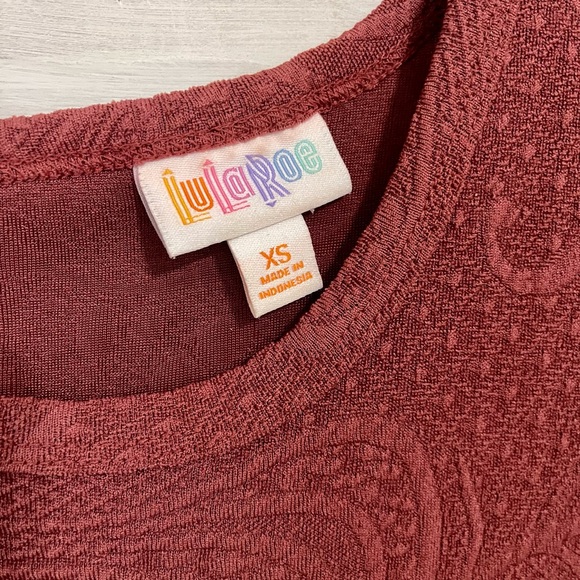 Lula Roe Burgundy Dress -Size XSmall- - Picture 6 of 9